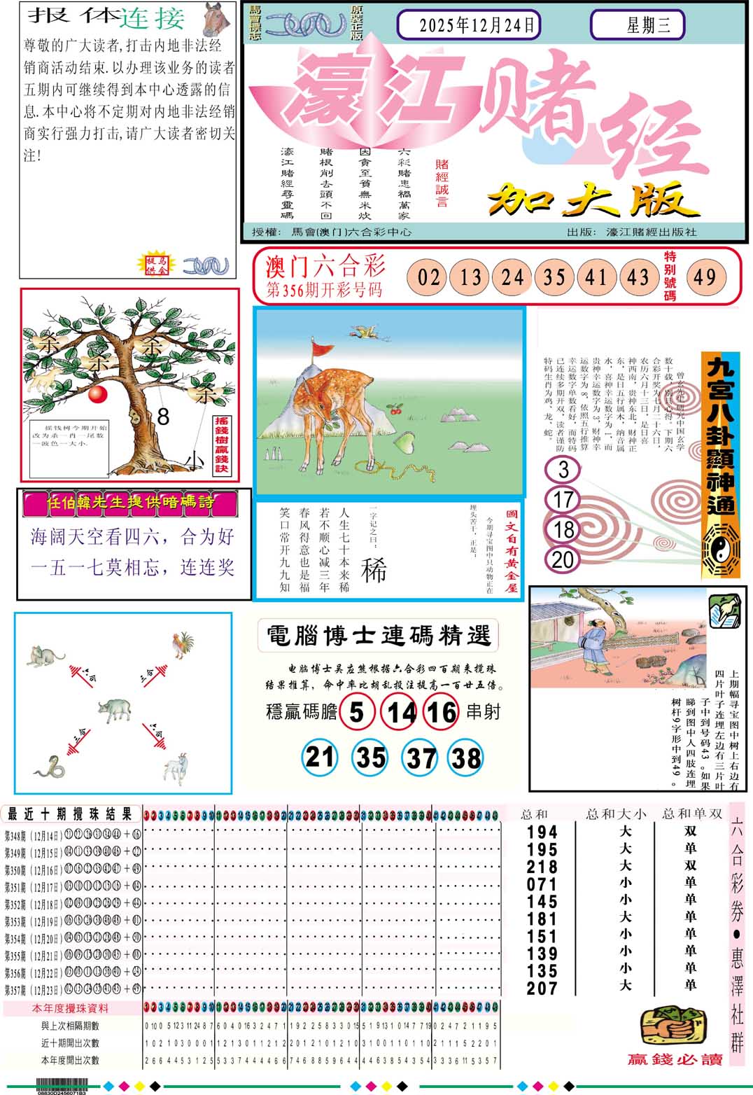 358期濠江赌经A加大版[图]