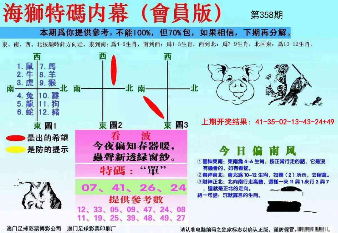358期海狮特码会员报[图]