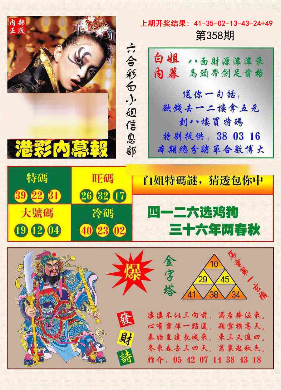 358期港彩内幕报[图]