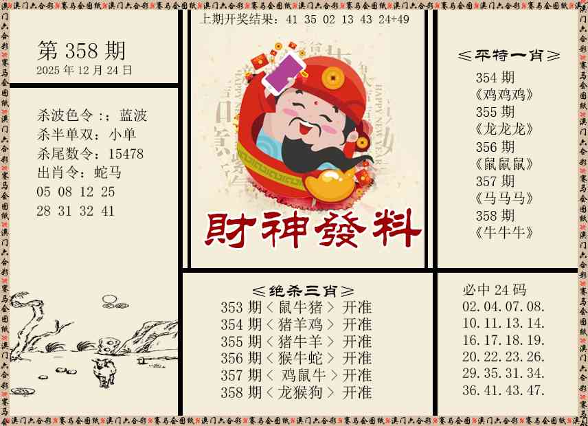 358期财神发料[图]
