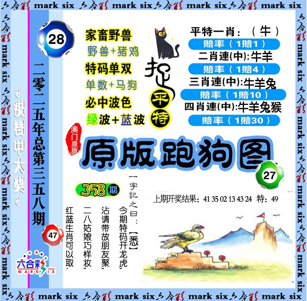 358期原版跑狗图[图]