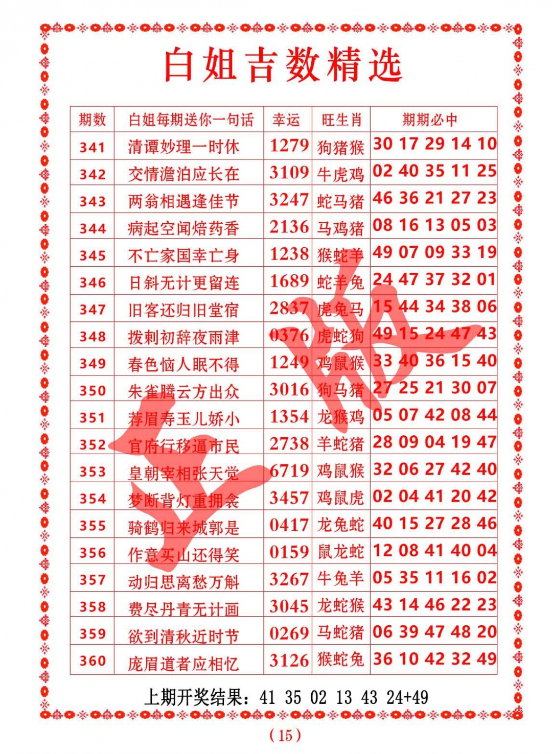 358期白姐吉数精选[图]
