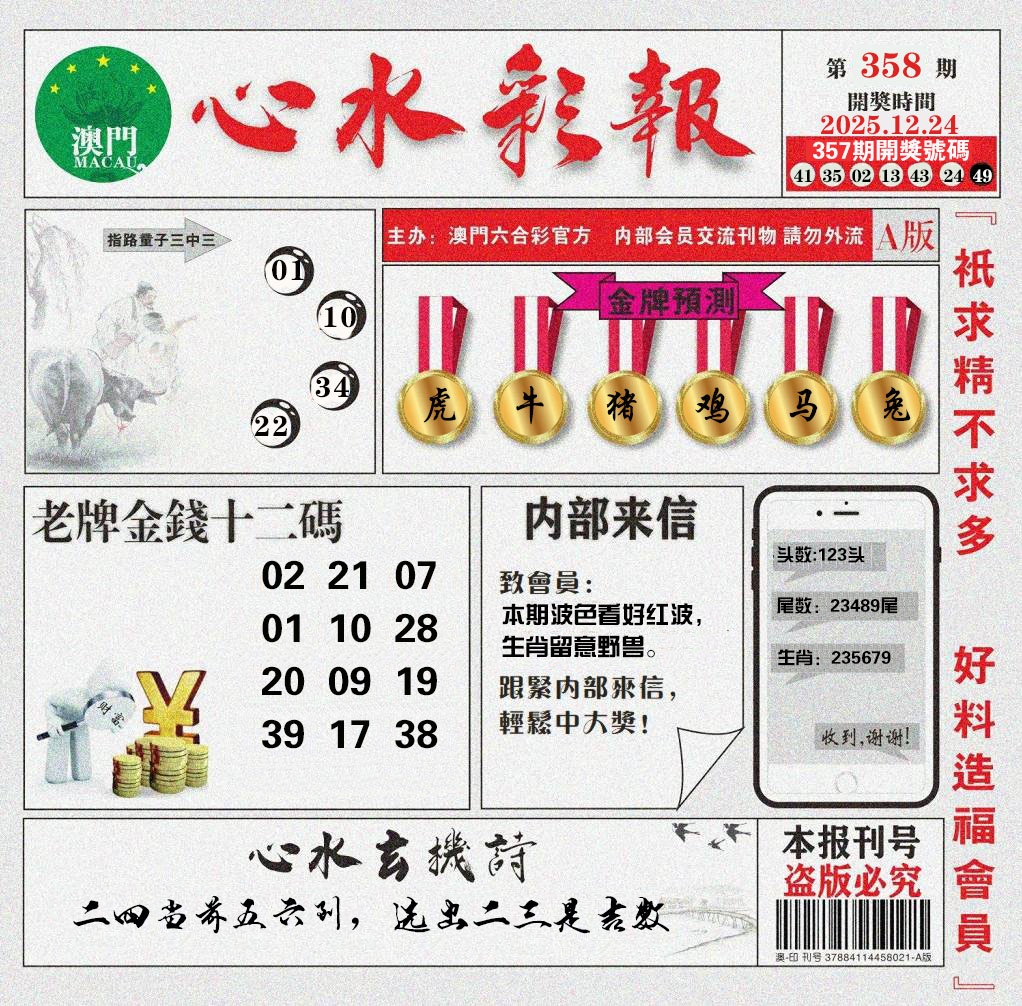 358期心水彩报[图]