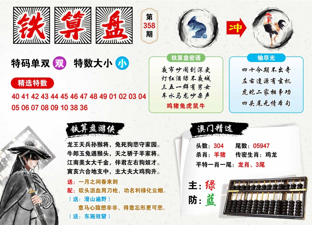 358期澳门铁算盘[图]