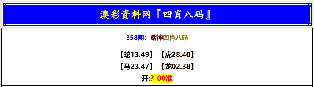 358期赌神四肖八码[图]