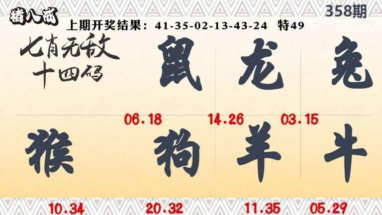 358期七肖无敌14码[图]